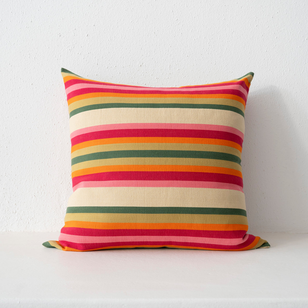 Garza Marfa Cotton 26" x 26" Pillow: Sage Rosa