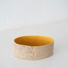 Jo Ann Williams Oval Hand-Built Bowl: Speckled Tan + Yellow Interior