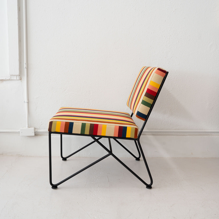 Upholstered Lounge Chair: Earth Stripe