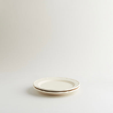 R+D LAB Festone Small Flat Plate in Almond- Set of 2