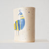 Jo Ann Williams Painted Bird Vase: Fancy Blue + Yellow