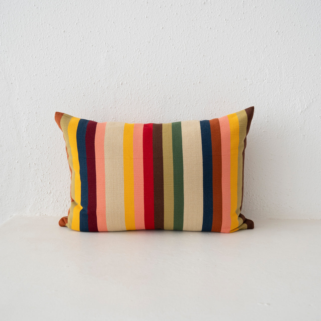 Garza Marfa Cotton Bolster Pillow 14" x 20": Earth Stripe