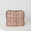 Gregory Parkinson Floral Blue Zig Zag Square Pillow