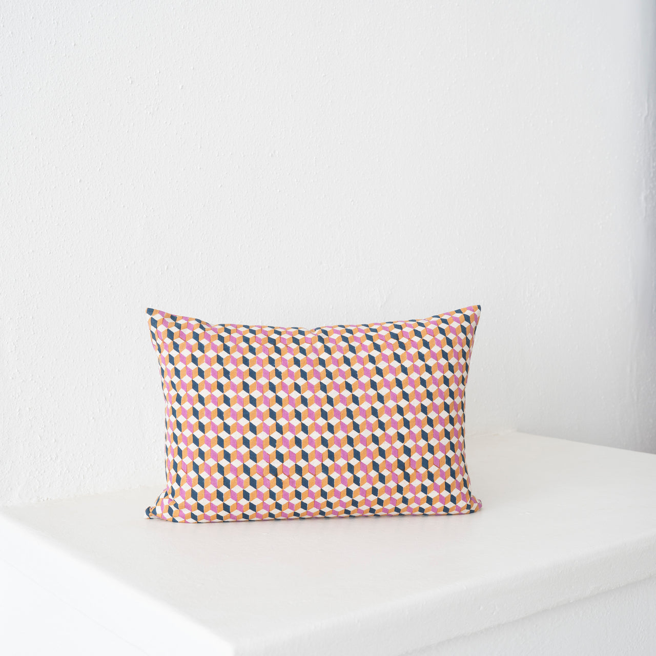 Soil to Studio Tanya - 14" x 20" Hand Block-Printed Linen Pillow- Fuchsia