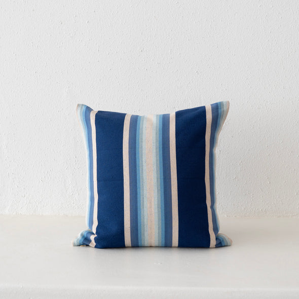 Indigo Ombre Cotton Stripe Pillow - 19" x 19"