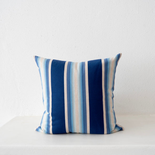 Indigo Ombre Cotton Stripe Pillow - 24" x 24"