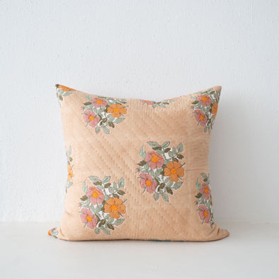 Soil to Studio Dia -26" X 26"  Hand Block-Printed Quilted Euro Sham