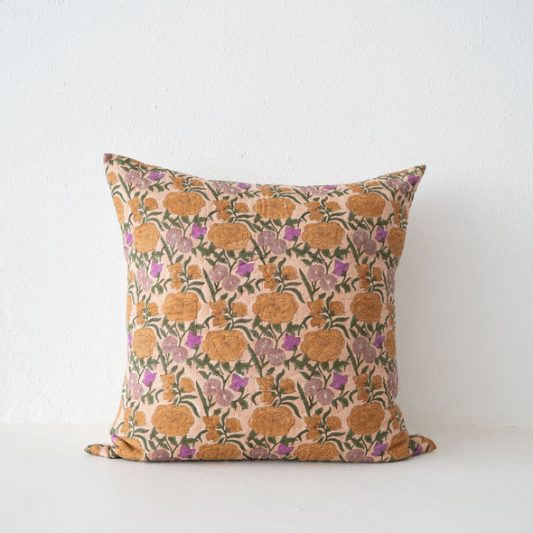 Soil to Studio Nargis - 26" X 26"  Hand Block-Printed Quilted Euro Sham