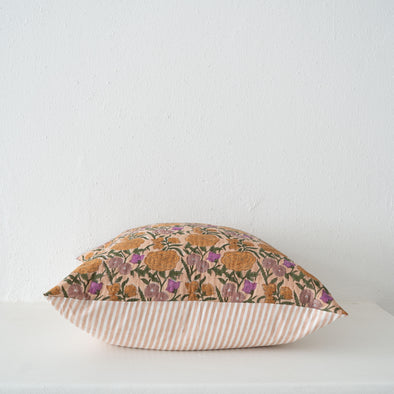 Soil to Studio Nargis - 26" X 26"  Hand Block-Printed Quilted Euro Sham