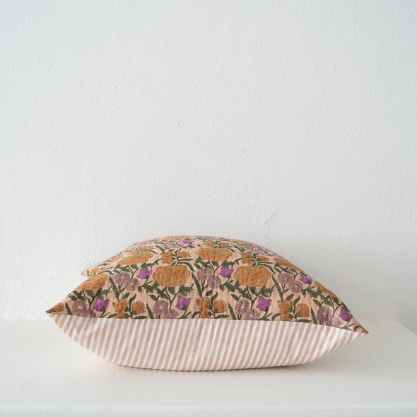 Soil to Studio Nargis - 26" X 26"  Hand Block-Printed Quilted Euro Sham