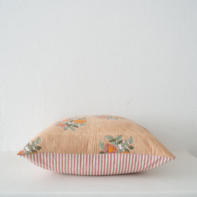 Soil to Studio Dia -26" X 26"  Hand Block-Printed Quilted Euro Sham