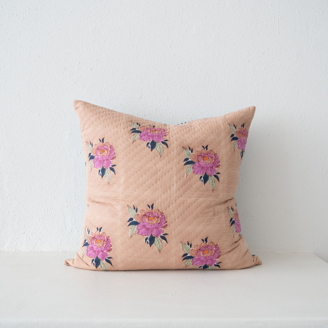 Soil to Studio Babita - 26" X 26"  Hand Block-Printed Quilted Euro Sham