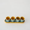Jo Ann Williams Skull Copita + Tray Set: Sky + Yellow