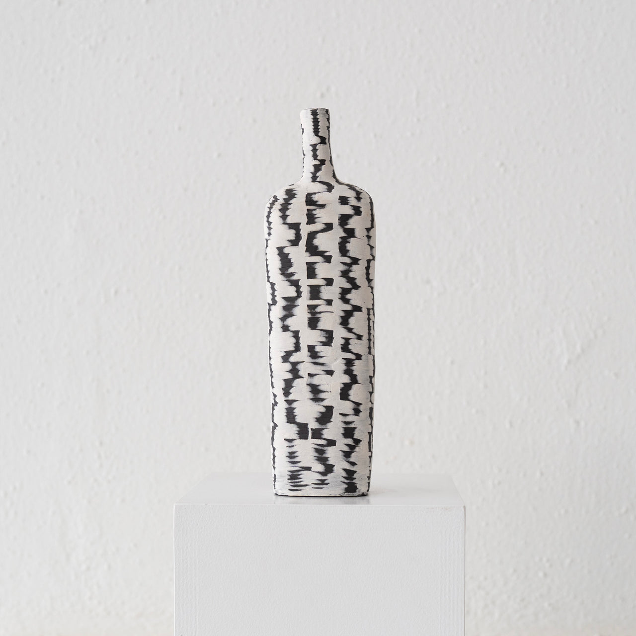Cait Reas Tall Bottle/Vase - Black and White