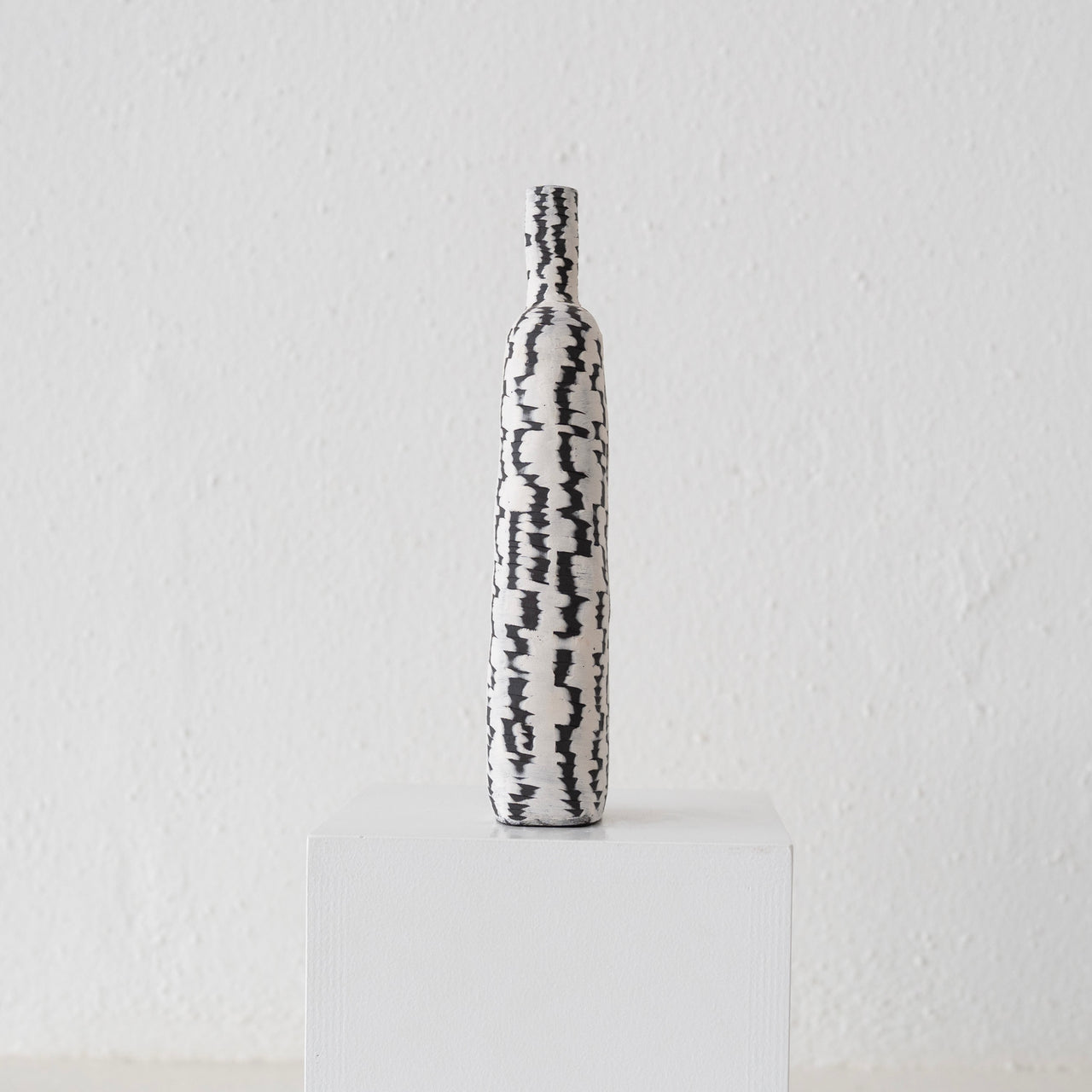 Cait Reas Tall Bottle/Vase - Black and White