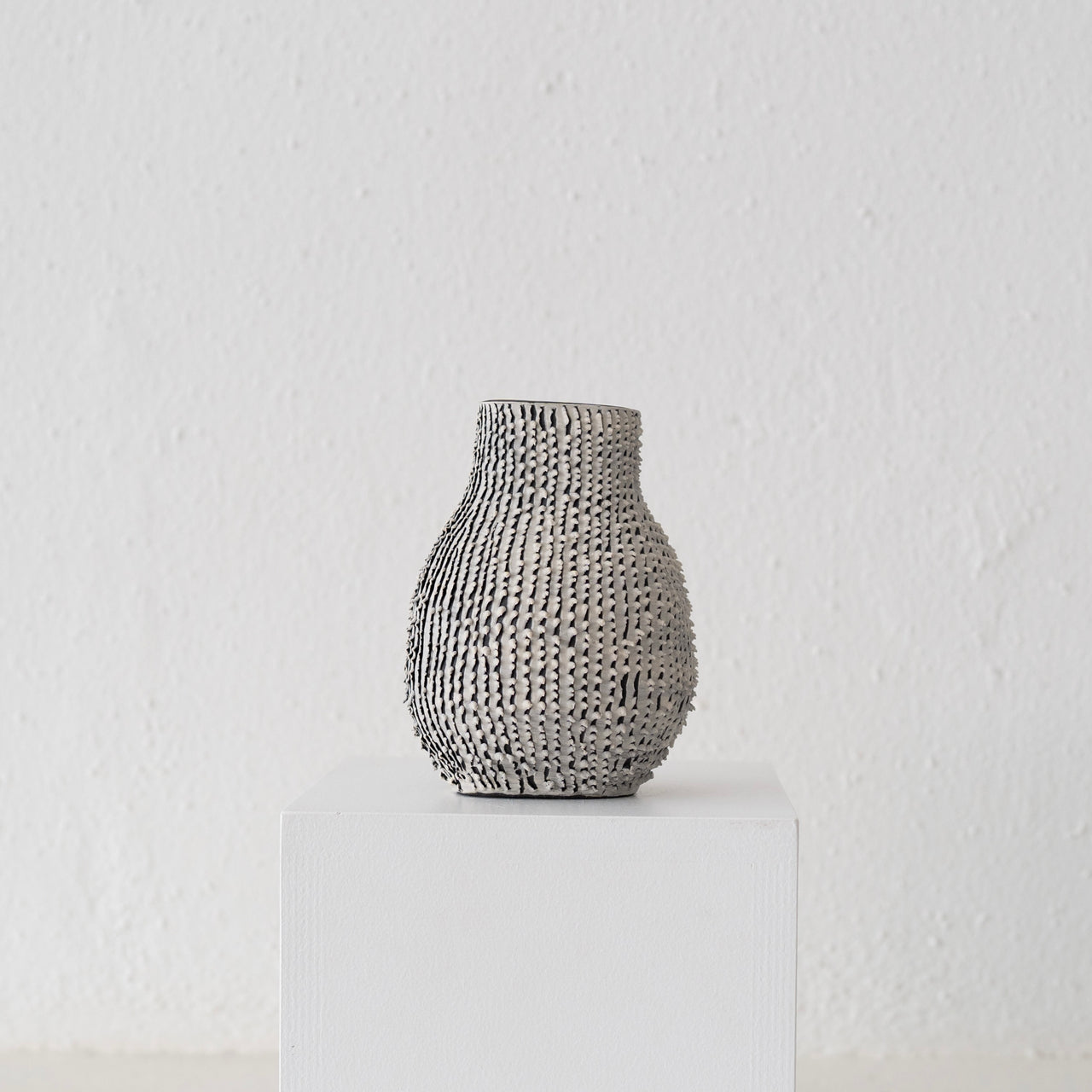 Cait Reas Textured Vase: Black and White