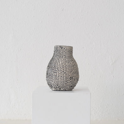 Cait Reas Textured Vase: Black and White