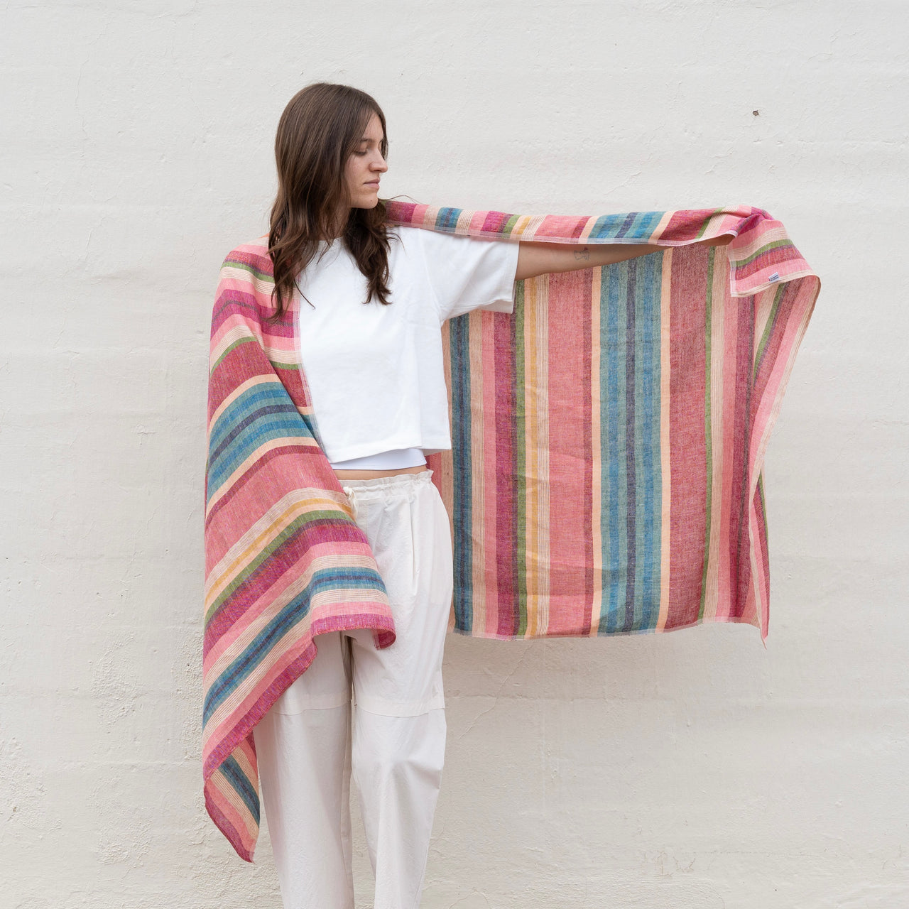 Desert Linen Shawl - Red