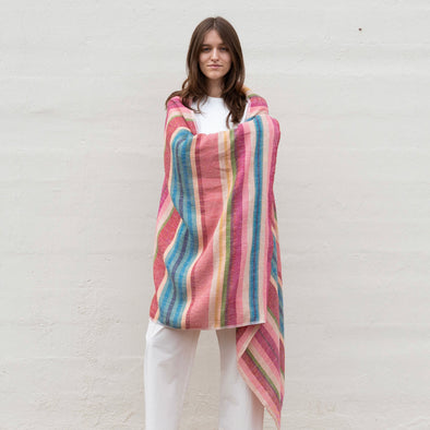 Desert Linen Shawl - Red
