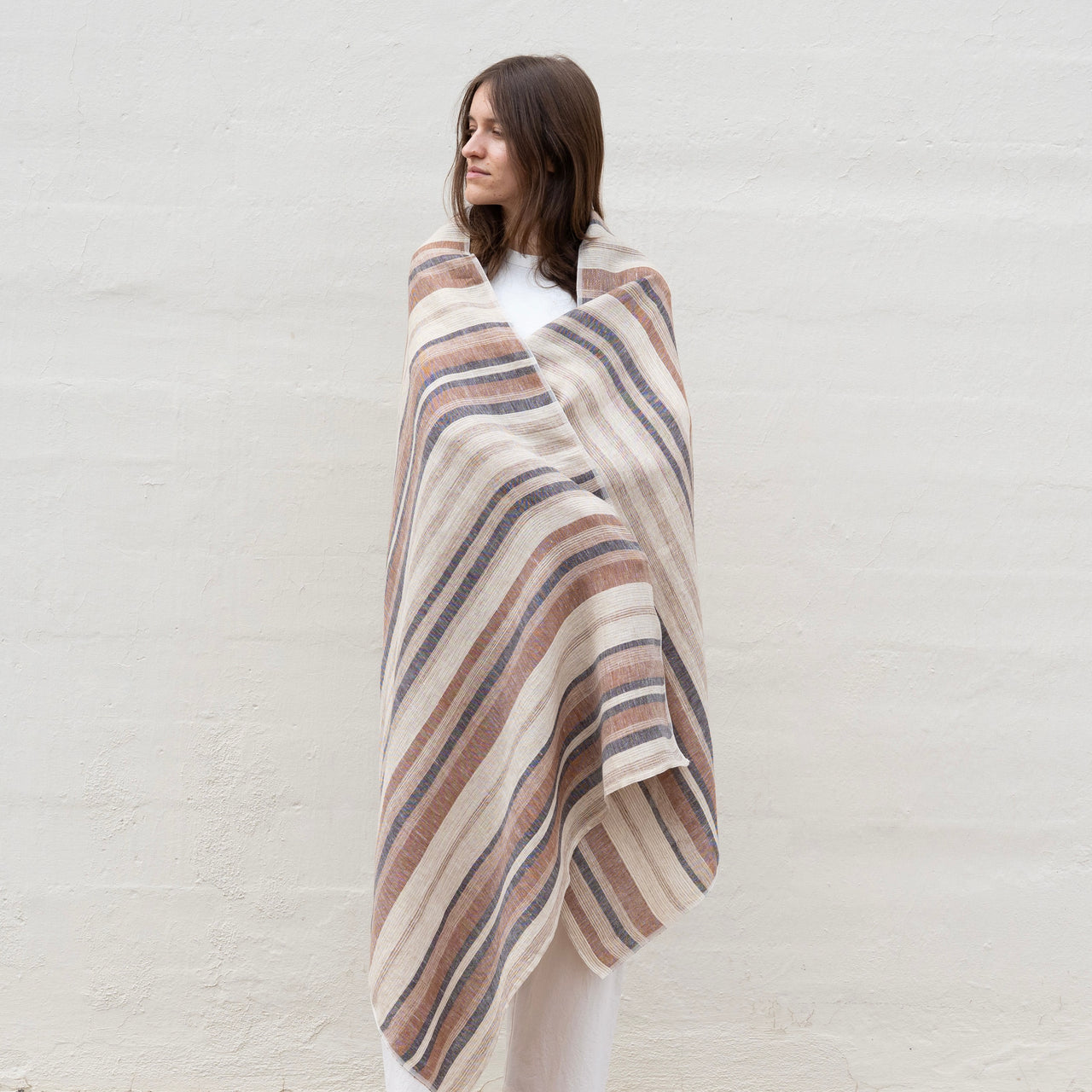 Desert Linen Shawl - Mahogany