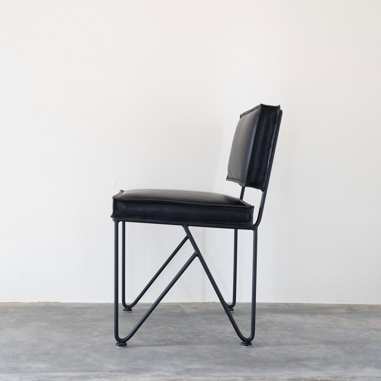 Upholstered Saddle Leather Low Back Dining Chair