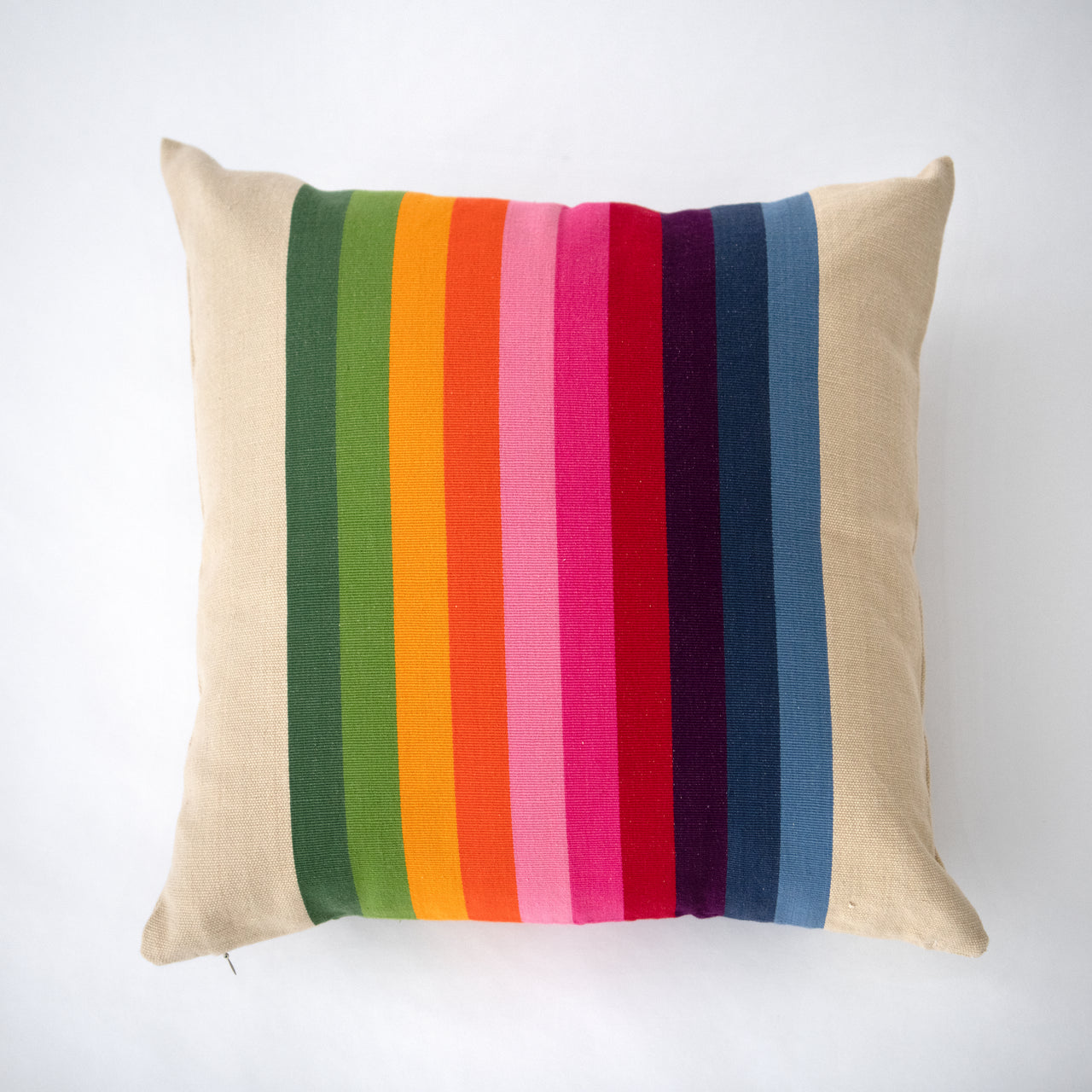 Garza Marfa Square Pillow - 18" x 18": Spectrum Pink Stripe