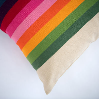 Spectrum Pink Stripe Square Pillow - 18" x 18"