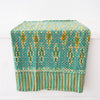 Gregory Parkinson Hand Block Printed Ikat Table Cloth: Pastoral Diamond Dot