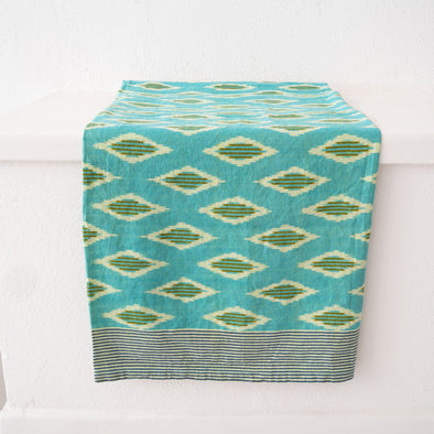 Gregory Parkinson Ikat Table Cloth: Diamond Jade Splendour