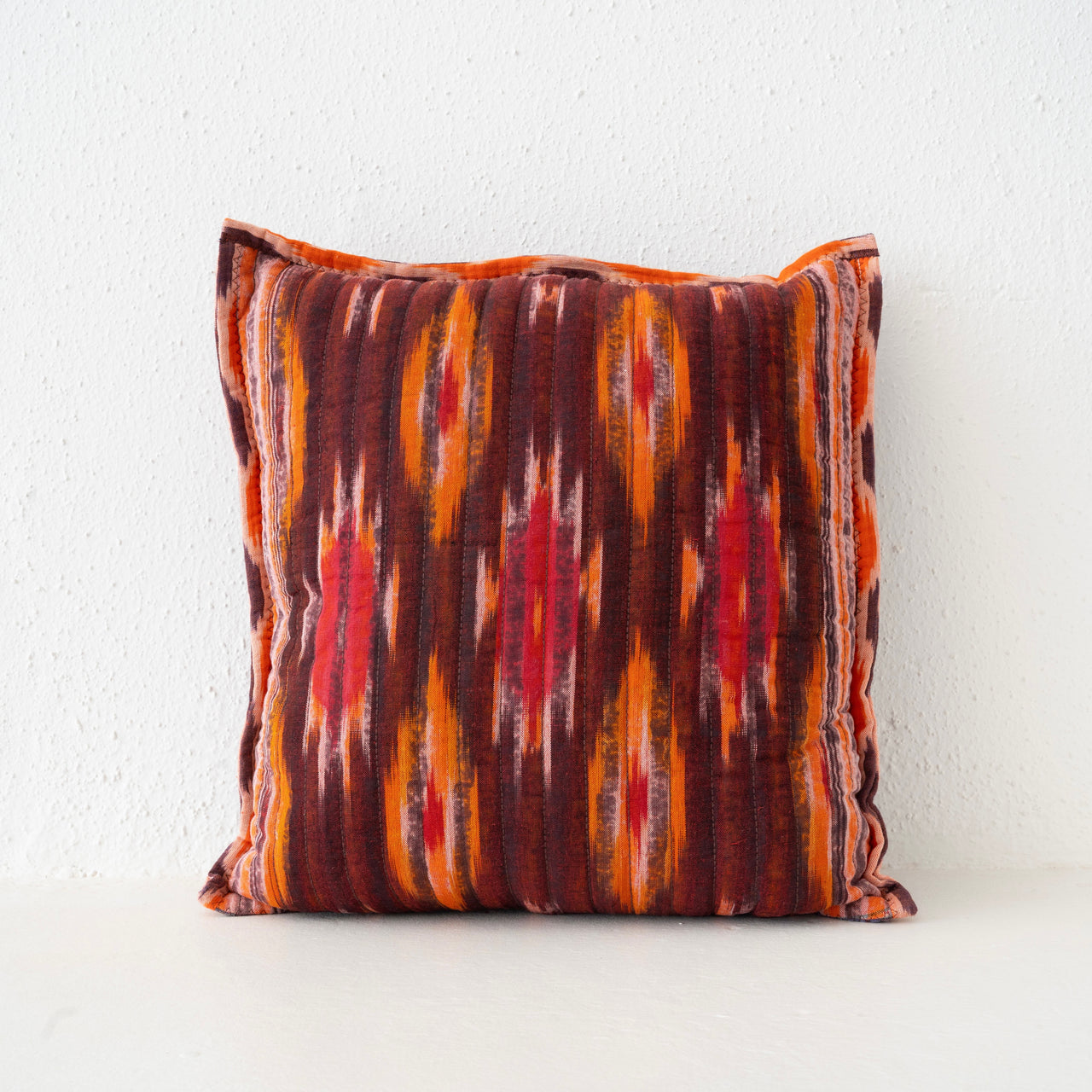 Gregory Parkinson Ikat Pillow - Rusted Flames Square