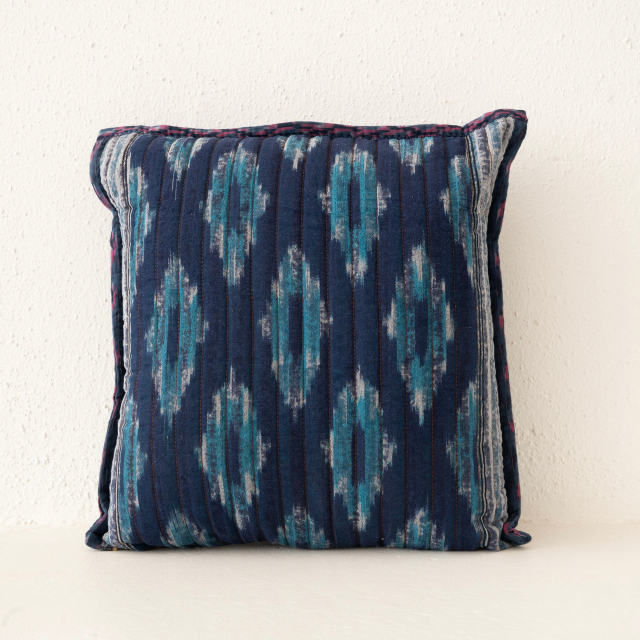 Gregory Parkinson Ikat Pillow - Jade Midnight Harlequin Square