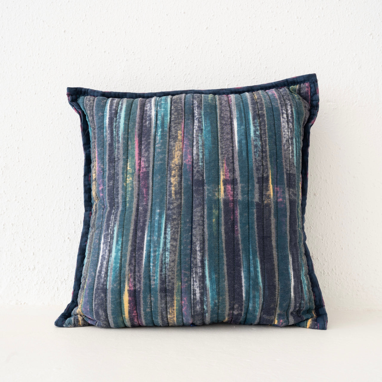 Gregory Parkinson Ikat Pillow - Jade Midnight Harlequin Square