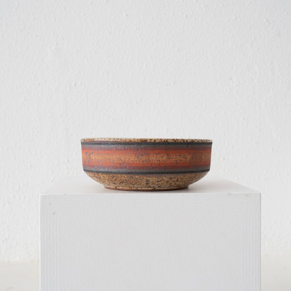 Kat and Roger Small Side Serving Bowl: Black, Grey + Warm Stripes