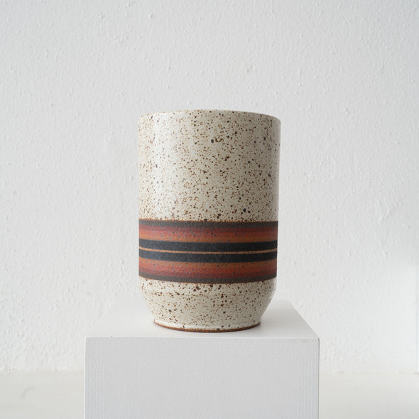 Kat and Roger Utility Vessel: Burgundy, Orange, Black
