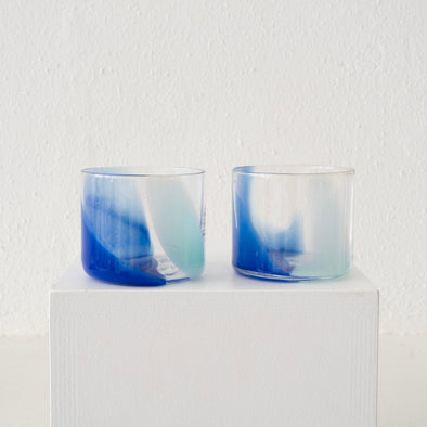 Bow Glass Splash Cup: Pool Boy Blue