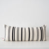 Garza Marfa Black + Cream Large Ticking Stripe  Pillow - 14" x 34"
