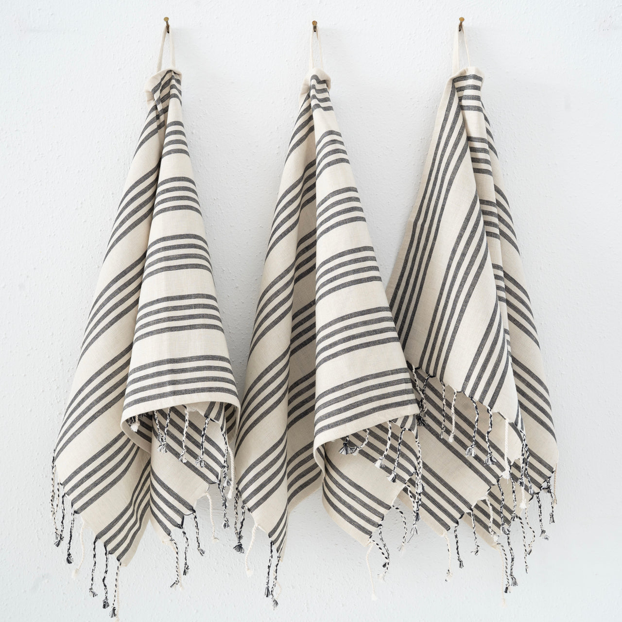 Garza Marfa Black + Cream Stripe Hand Towel