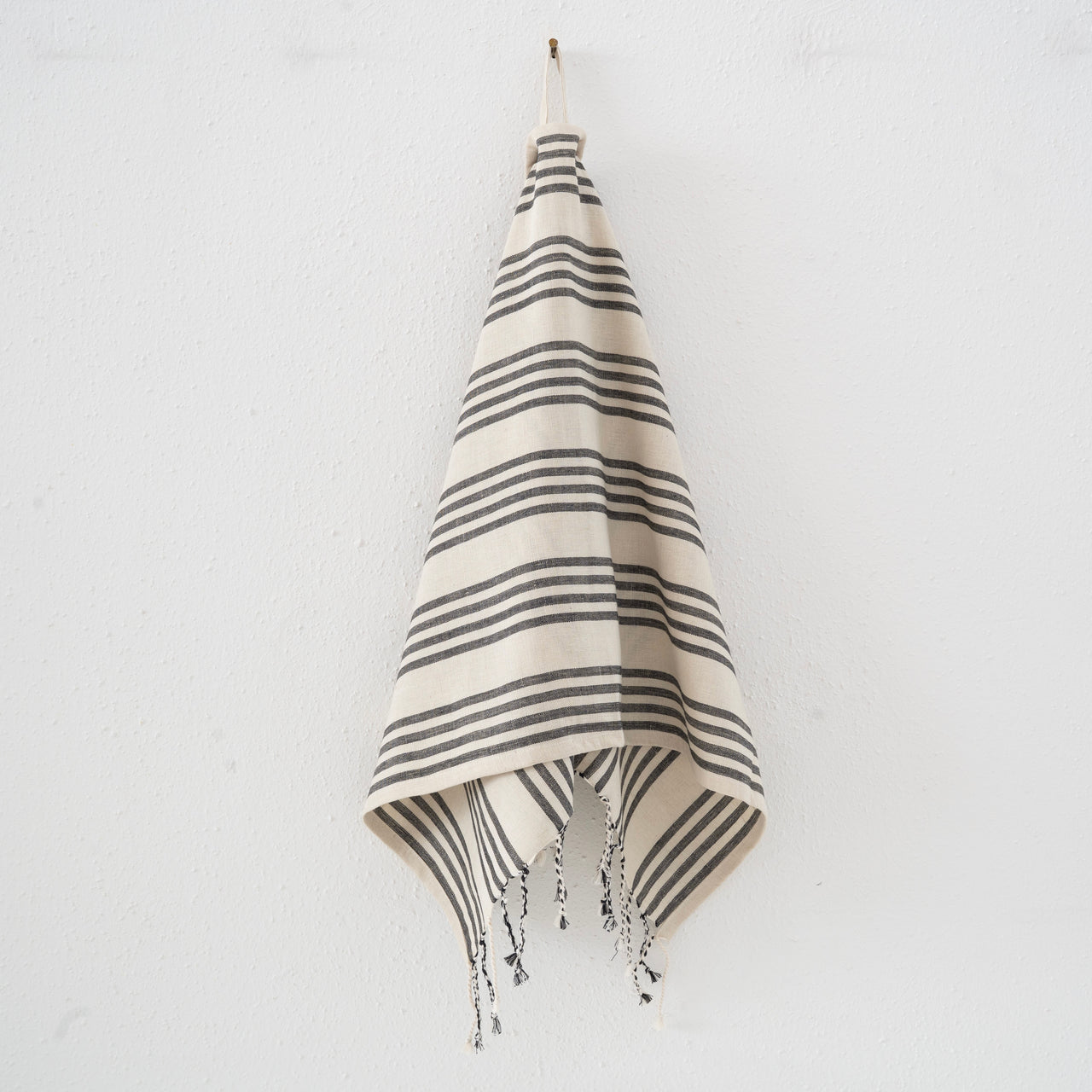 Garza Marfa Black + Cream Stripe Hand Towel