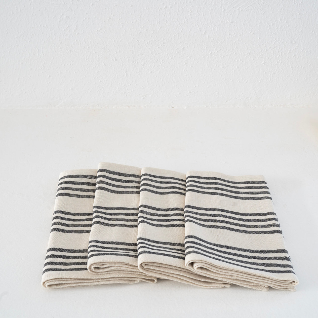 Garza Marfa Black + Cream Stripe Napkins (Set of 4)