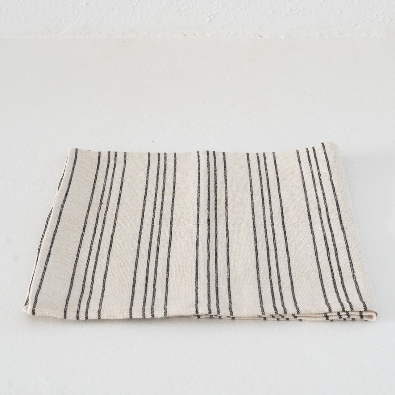Garza Marfa Black + Cream Small Ticking Stripe Napkins (Set of 4)