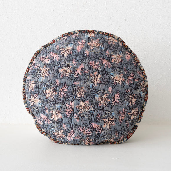 Gregory Parkinson Pattern Pillow: Petal Blossom Ink - Round