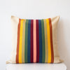Earth Spectrum Stripe Cotton Pillow 20" x 20"