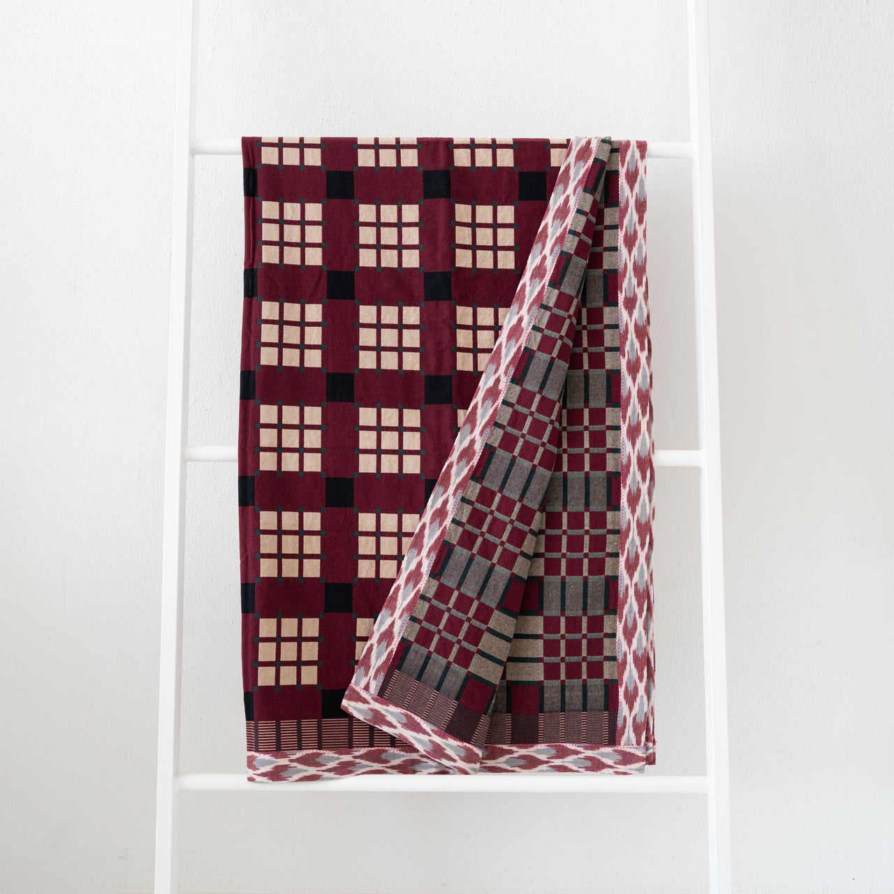 Gregory Parkinson Assamese Blanket : Burgundy Berry