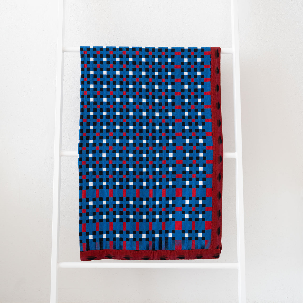 Gregory Parkinson Assamese Blanket: Super Blue Cherry Check