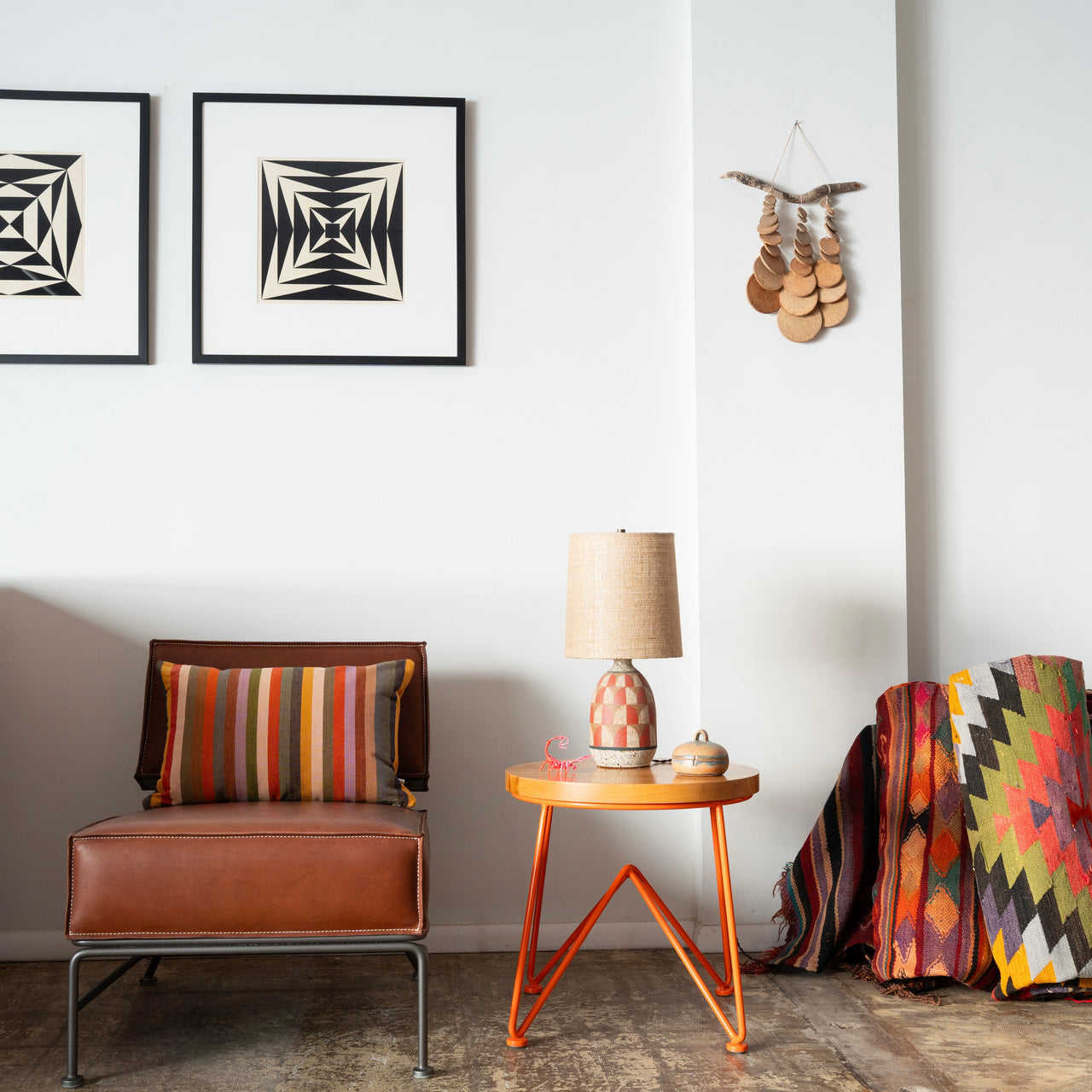 Garza Marfa Cotton 14" x 20" Bolster: Ochre Stripe