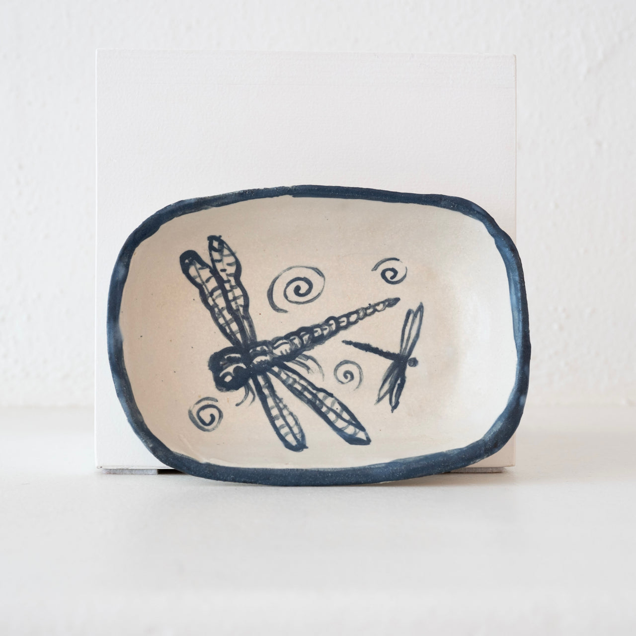 Malinda Beeman 7.5" Rectangular Bowl: Dragonflies