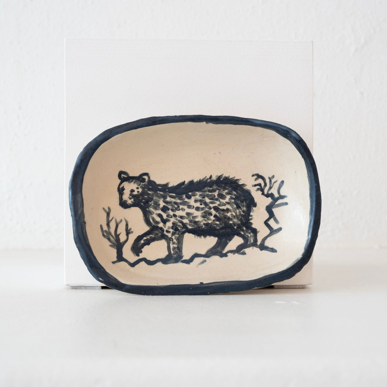Malinda Beeman 7.5" Rectangular Bowl: Bear