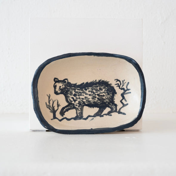 Malinda Beeman 7.5" Rectangular Bowl: Bear