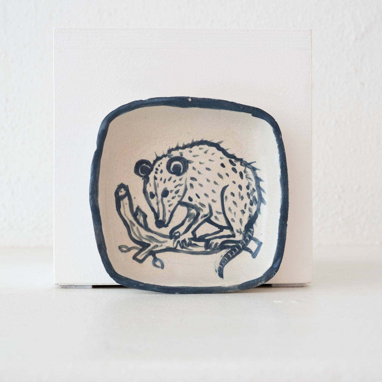 Malinda Beeman 6" Square Bowl: Possum