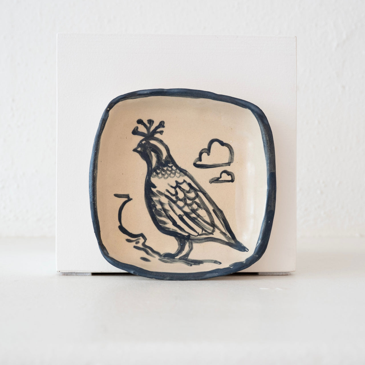 Malinda Beeman 6" Square Bowl: Quail